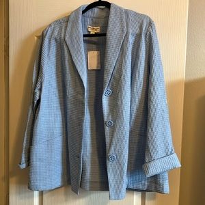 Light Blue Waffle Weave Jacket
